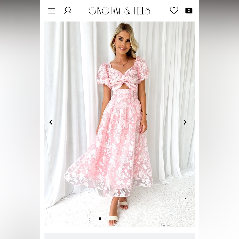 GINGHAM AND HEELS Paylah Midi Dress - Prink Floral